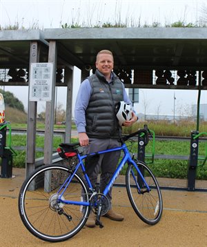 Council officer with Cycle 2 Work Scheme bike